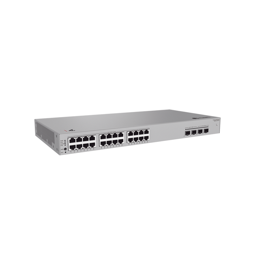 Switch de Acceso eKit Administrable / Capa 2 / 24 Puertos PoE+ Gigabit + 2 Puertos SFP(2.5 Gbps) + 2 Puertos SFP+(10 Gbps) / PoE Perpetuo / Presupuesto PoE 400 W / Sin licenciamiento