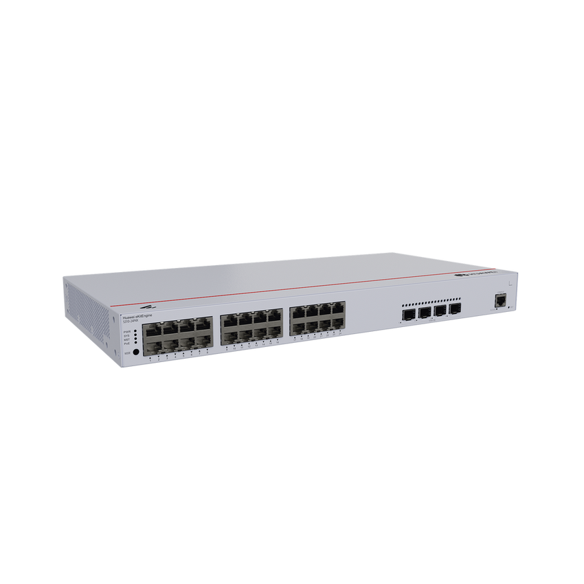 Switch de Distribución/Core Gigabit Administrable PoE Capa 3 / 24 puertos 10/100/1000 Mbps (PoE) / 4 Puertos 10GE SFP+ Uplink / ERPS / Rutas Estáticas / iStack / PoE Perpetuo / 400W / Administración Nube Gratis