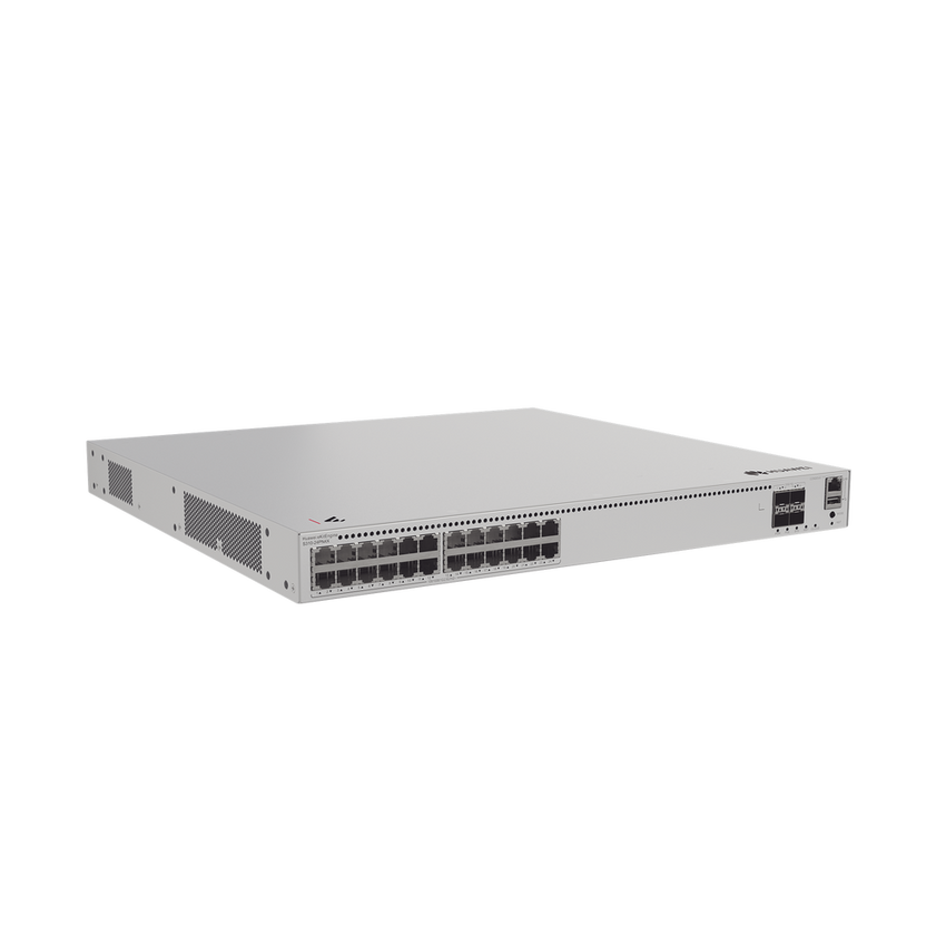 Switch de Distribución/Core Gigabit Administrable PoE Capa 3 / 24 puertos 1000/2.5Gbps (PoE) / 4 Puertos 10GE SFP+ Uplink / ERPS / Rutas Estáticas / iStack / PoE Perpetuo / 400W / Administración Nube Gratis