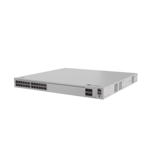 Switch de Distribución/Core Gigabit Administrable PoE Capa 3 / 24 puertos 1000/2.5Gbps (PoE) / 4 Puertos 10GE SFP+ Uplink / ERPS / Rutas Estáticas / iStack / PoE Perpetuo / 400W / Administración Nube Gratis