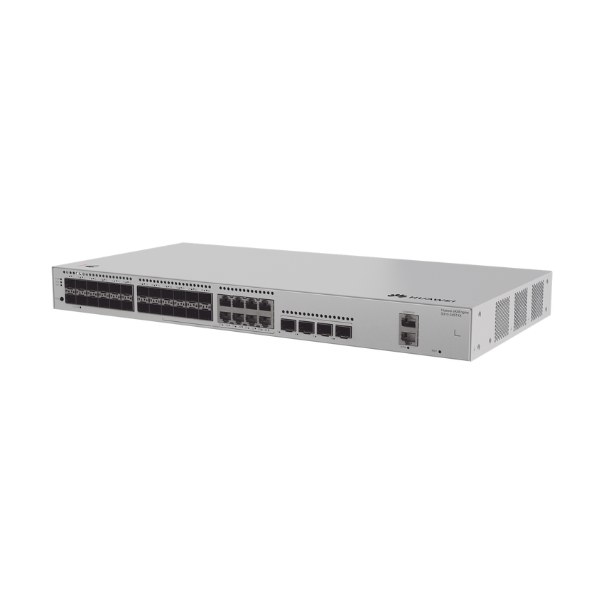 Switch de Distribución/Core Gigabit Administrable  Capa 3 / 24 puertos 1GE SFP ( Combo con 8 Puertos 10/100/1000 Mbps) / 4 Puertos 10GE SFP+ Uplink / ERPS / Rutas Estáticas / iStack / Administración Nube Gratis