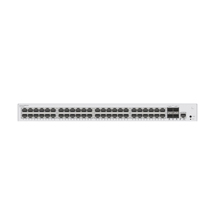 Switch de Distribución/Core Gigabit Administrable PoE Capa 3 / 48 puertos 10/100/1000 Mbps (PoE) / 4 Puertos 1GE SFP Uplink / ERPS / Rutas Estáticas / iStack / PoE Perpetuo / 380W / Administración Nube Gratis