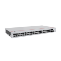 Switch de Distribución/Core Gigabit Administrable PoE Capa 3 / 48 puertos 10/100/1000 Mbps (PoE) / 4 Puertos 10GE SFP+ Uplink / ERPS / Rutas Estáticas / iStack / PoE Perpetuo / 380W / Administración Nube Gratis
