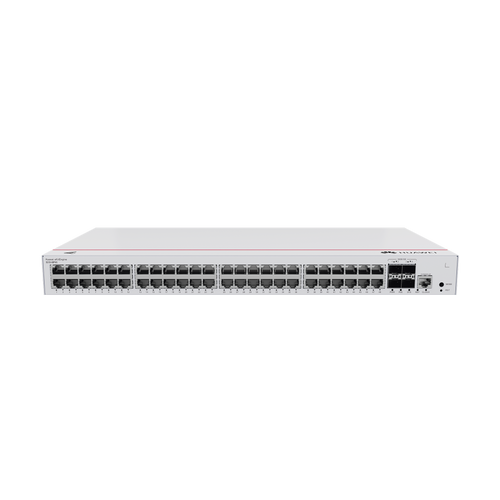 Switch de Distribución/Core Gigabit Administrable PoE Capa 3 / 48 puertos 10/100/1000 Mbps (PoE) / 4 Puertos 10GE SFP+ Uplink / ERPS / Rutas Estáticas / iStack / PoE Perpetuo / 380W / Administración Nube Gratis
