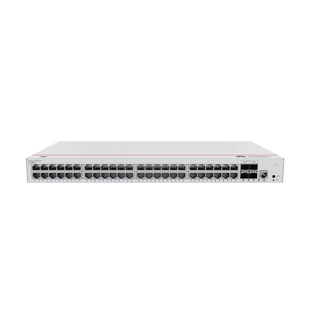 Switch de Distribución/Core Gigabit Administrable PoE Capa 3 / 48 puertos 10/100/1000 Mbps (PoE) / 4 Puertos 10GE SFP+ Uplink / ERPS / Rutas Estáticas / iStack / PoE Perpetuo / 380W / Administración Nube Gratis