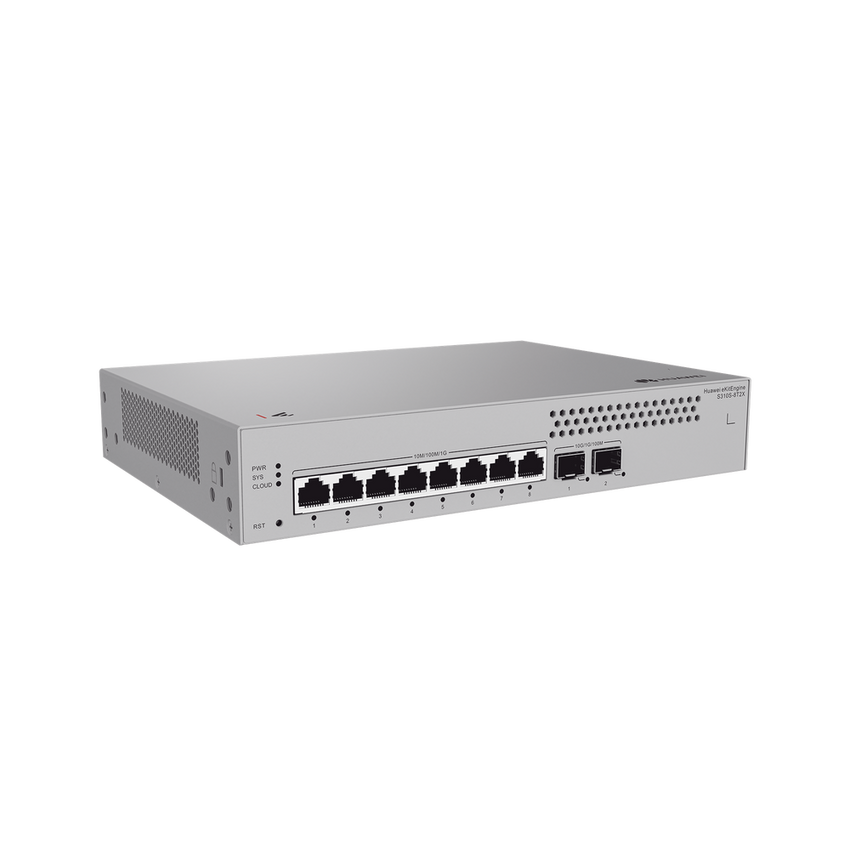 Switch de Acceso Gigabit Administrable Capa 2+ / 8 puertos 10/100/1000 Mbps / 2 Puertos 10GE SFP Uplink  / ERPS / Rutas Estáticas / Administración Nube Gratis