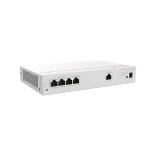 Router Multi-Servicio / 1 puerto 10/100/1000 Mbps(WAN) / 4 puertos 10/100/1000 Mbps(LAN) PoE+ (802.3af/at) / 50W / Rendimiento 1 Gbps / Controla hasta 32 APs / Hasta 150 Clientes / Administración Nube Gratis