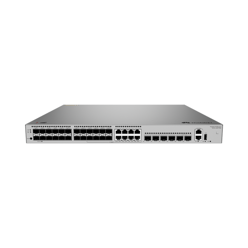 Switch Empresarial Core Gigabit Administrable  Capa 3 / 24 puertos 1GE SFP ( Combo con 8 Puertos 10/100/1000 Mbps) / 4 Puertos 10GE SFP+ Uplink / 2 Puertos 10GE SFP+ (Stack) / ERPS / Ruteo Dinámico (RIP, OSPF, IS-IS y BGP)  / iStack / Administraci&