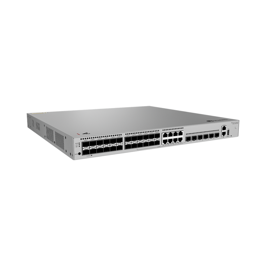 Switch Empresarial Core Gigabit Administrable  Capa 3 / 24 puertos 1GE SFP ( Combo con 8 Puertos 10/100/1000 Mbps) / 4 Puertos 10GE SFP+ Uplink / 2 Puertos 10GE SFP+ (Stack) / ERPS / Ruteo Dinámico (RIP, OSPF, IS-IS y BGP)  / iStack / Administraci&