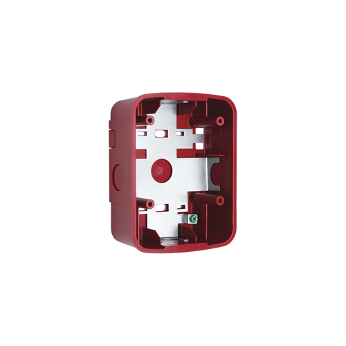 Caja de Montaje en Pared para Bocina y Bocina con Lampara Estroboscopica y para montaje en Techo de Bocinas, Color Rojo