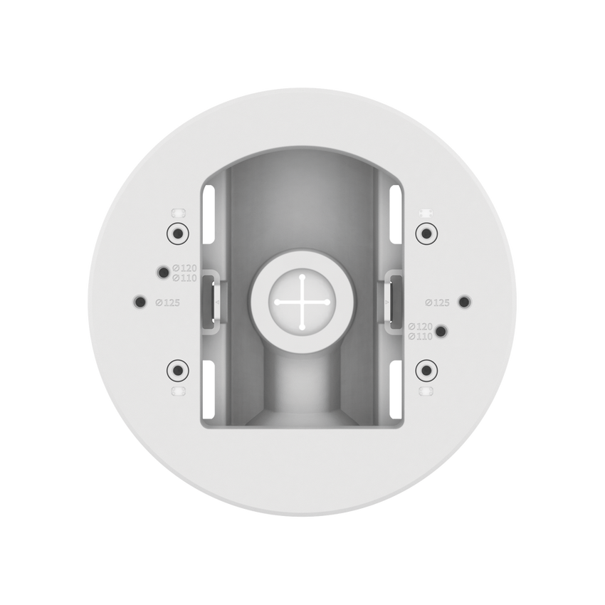 Montaje adaptador para instalacion en poste de camaras Domo y Bala serie X o P marca Hanwha