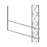 Brazo tipo "F" para tramos STZ-30, galvanizado por electrólisis.