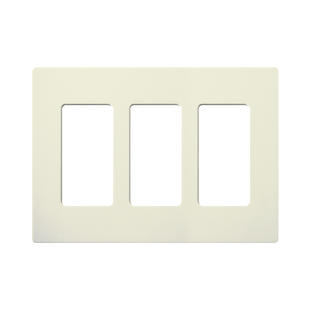 Placa de pared 3 espacios, color blanco, para atenuador (dimmer), switch ó control remoto PICO inalámbrico.