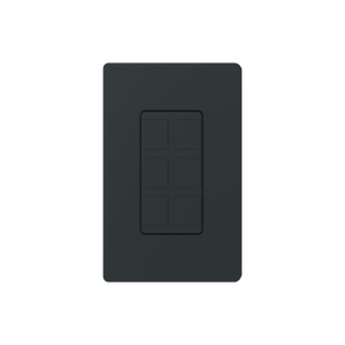 Placa de 6 puertos, color negro night.