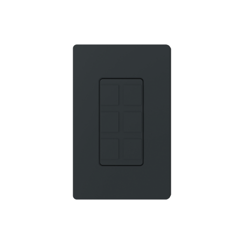 Placa de 6 puertos, color negro night.
