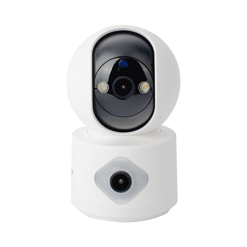 Camara doble lente 3mp| Wifi| autoseguimiento| Detección de movimiento| audio de 2 vias| almacenamiento hasta 128GB