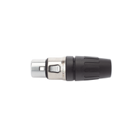 Conector hembra XLR de 3 núcleos con carcasa de acero inoxidable y contactos chapados en oro