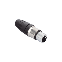 Conector hembra XLR de 3 núcleos con carcasa de acero inoxidable y contactos chapados en oro