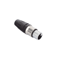 CONECTOR MACHO XLR DE 3 NÚCLEOS CON CARCASA DE ACERO INOXIDABLE Y CONTACTOS CHAPADOS EN ORO