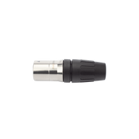 CONECTOR MACHO XLR DE 3 NÚCLEOS CON CARCASA DE ACERO INOXIDABLE Y CONTACTOS CHAPADOS EN ORO