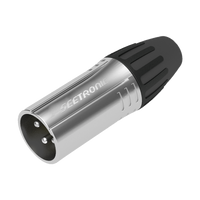 XLR conector de cable Macho, carcasa cromada perla, contactos plateados