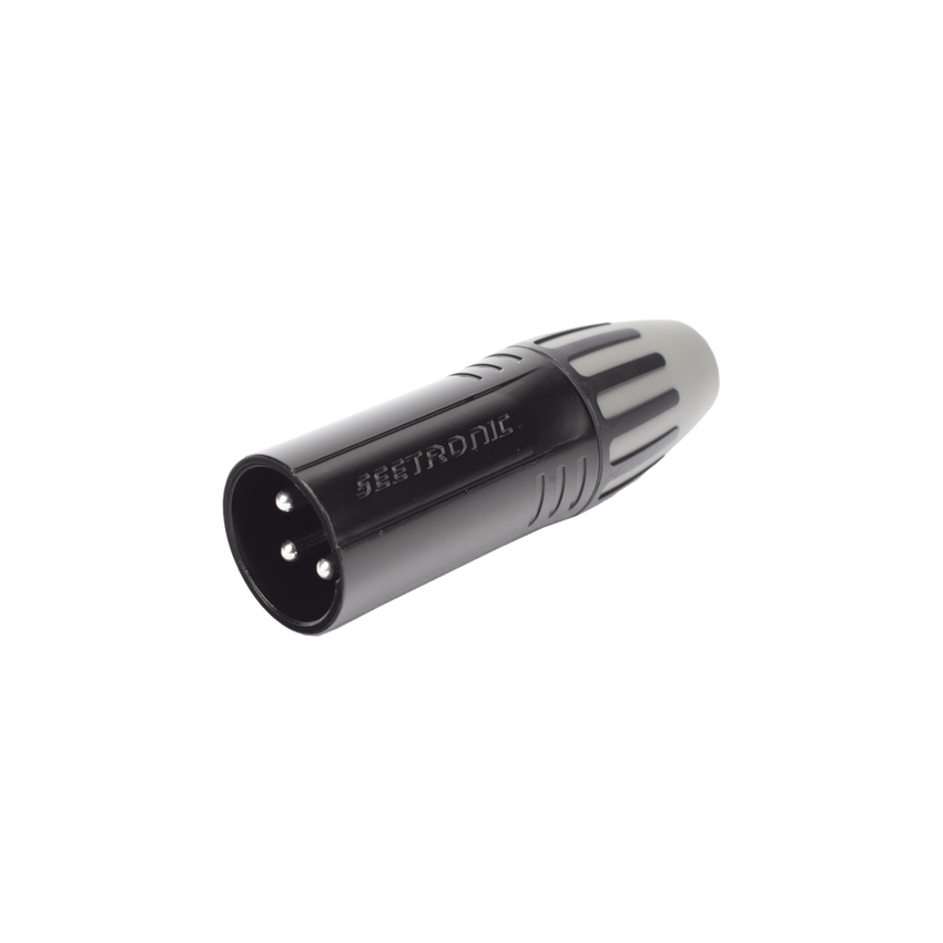 XLR conector de cable macho, carcasa enchapada en negro, contactos enchapados en plata