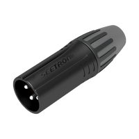 XLR conector de cable macho, carcasa enchapada en negro, contactos enchapados en plata