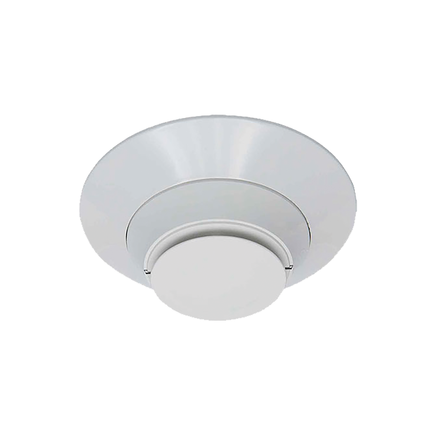 Detector de humo fotoeléctrico direccionable con prueba remota para ducto, color marfil.