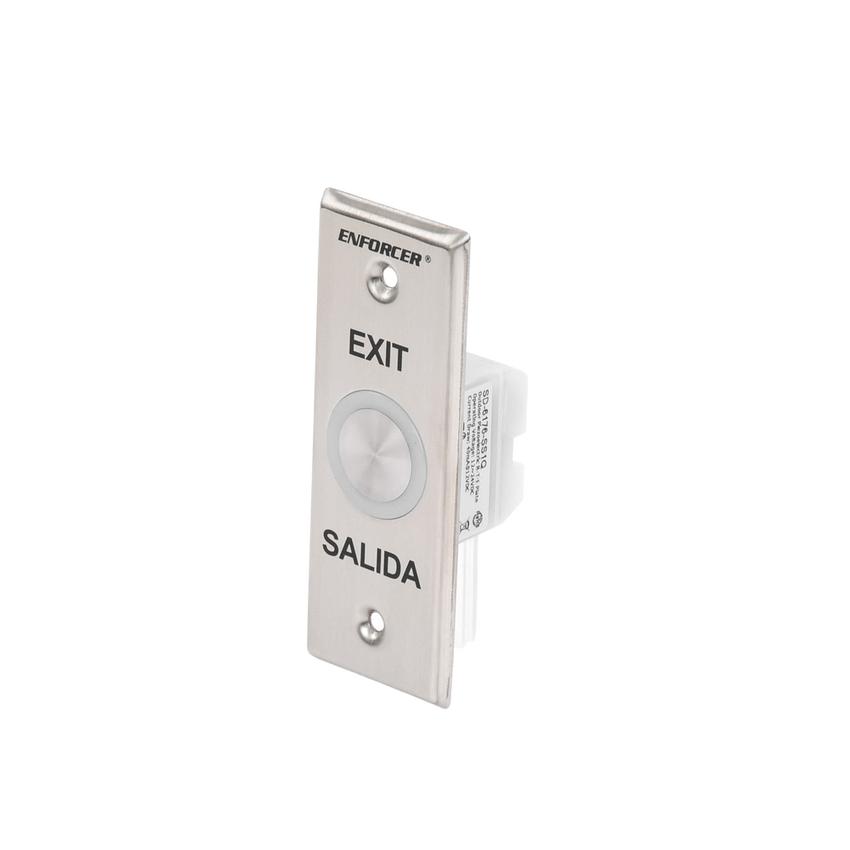 Botón de Salida con Aro Iluminado Color Verde y Rojo / IP65 / Buzzer / Función Toggle (Enclavado) / Temporizador  / Relevador NC/NO/ Uso Exterior e Interior.