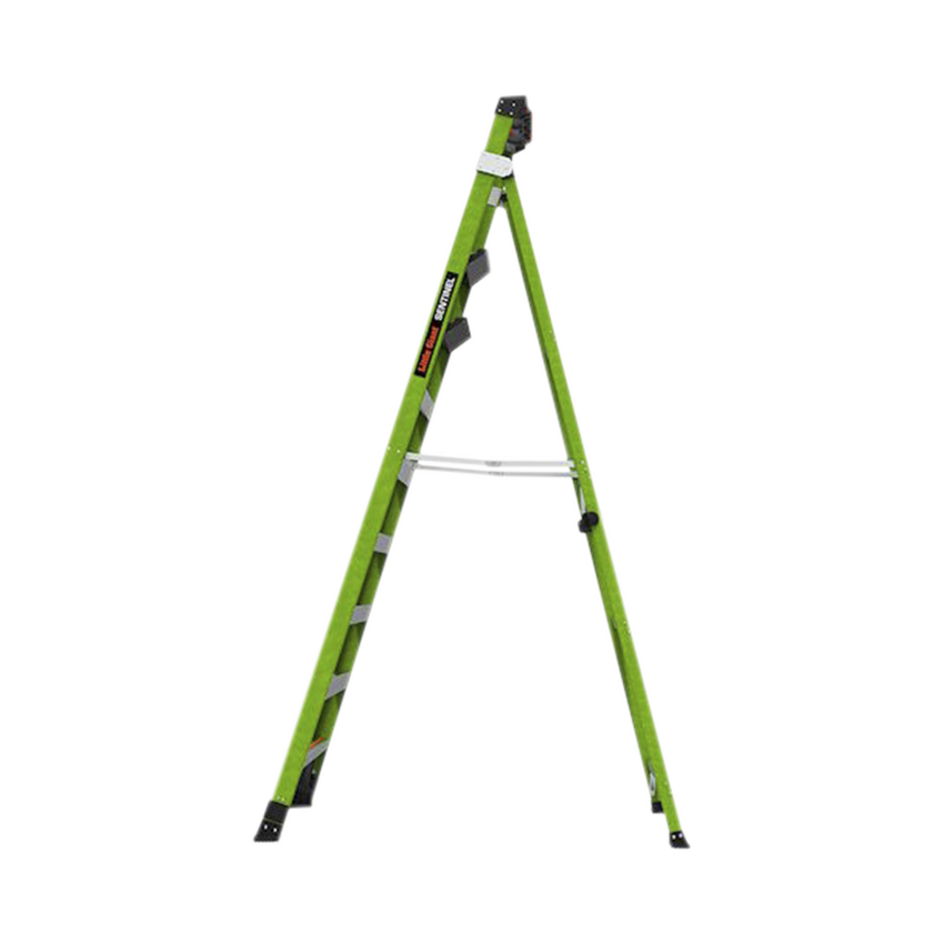 Escalera de 3.05 m Capacidad máxima de 170 Kg, inclinada, de fibra de vidrio con almohadilla de pared giratoria.