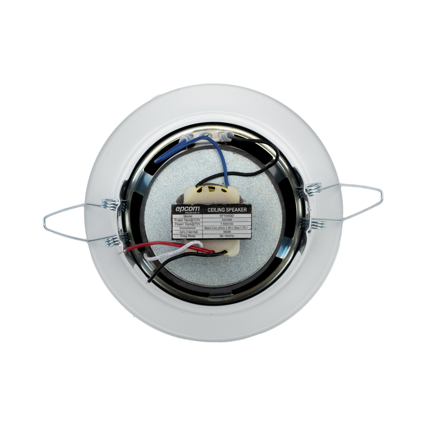 Altavoz  4" | Montaje en Techo | 3 - 6W | 70/100V | Frente Metálico | Resistente a Humedad