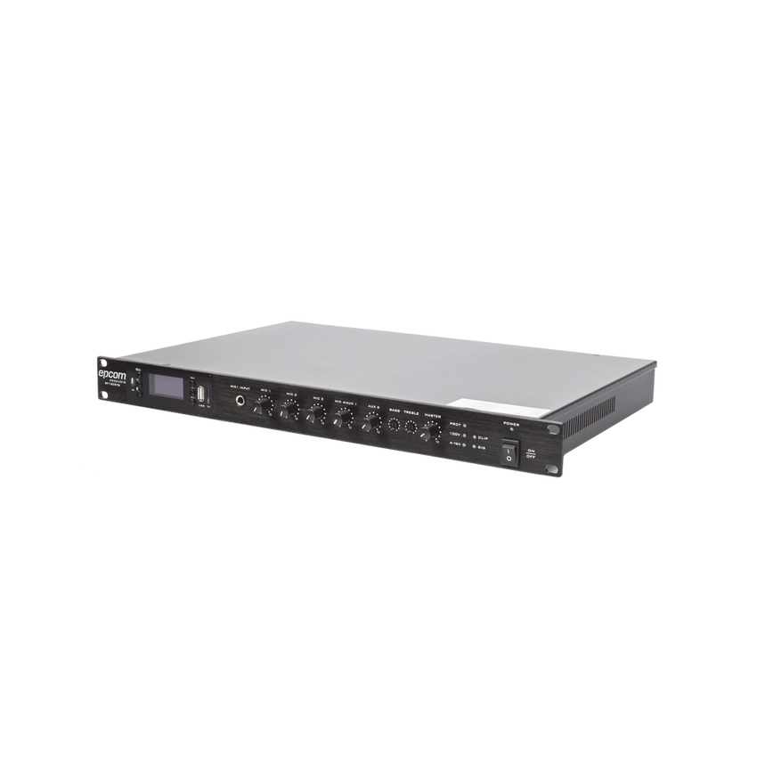 Amplificador Mezclador | 120W RMS | Sistema 100V y Baja Impedancia | MP3 | Tuner | Bluetooth | Música ambiental y Voceo