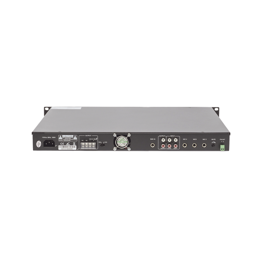 Amplificador Mezclador | 120W RMS | Sistema 100V y Baja Impedancia | MP3 | Tuner | Bluetooth | Música ambiental y Voceo