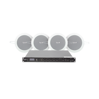 KIT de Amplificador de 120W para Rack | 4 Altavoces de Plafón de 4in | 3 - 6W | Sistema 70/100V