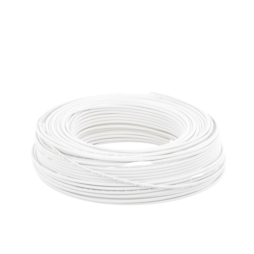 Bobina de 100 Metros (328.08 Pies) / Cable de CCA / 4 x 22 AWG / Tipo Aluminio Revestido de Cobre / Aplicaciones en Alarmas de Intrusi�n / Automatizaci�n