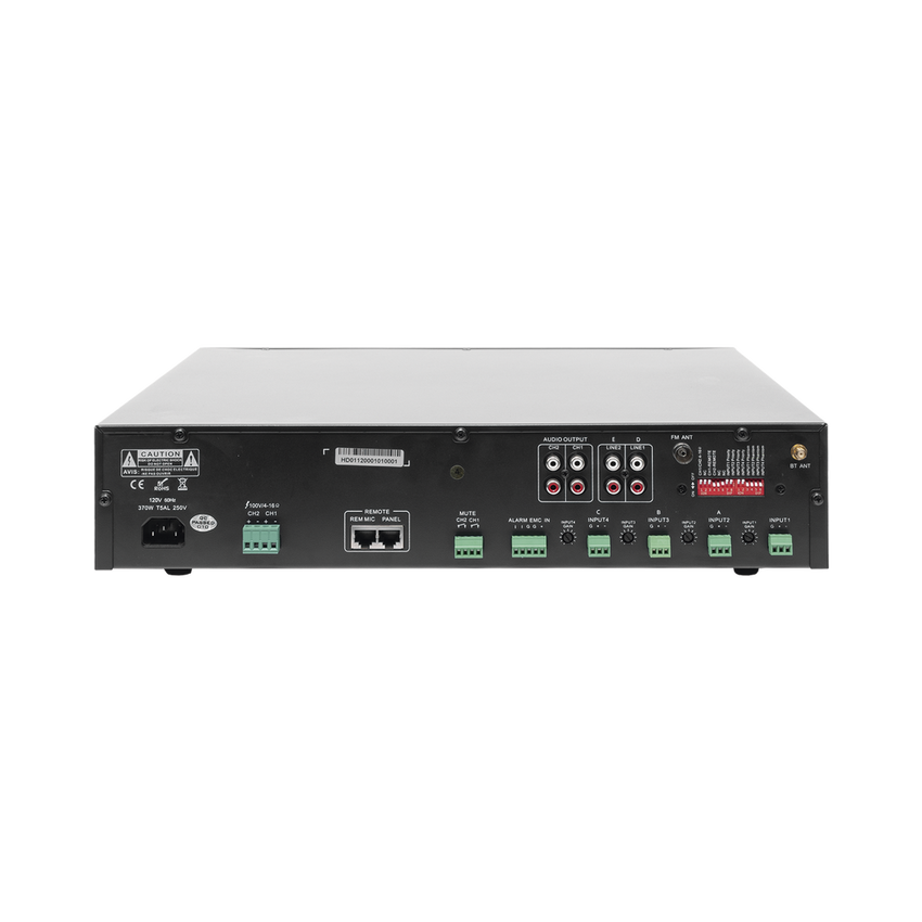 Amplificador Mezclador Matricial | 2 zonas | 240w por canal | 6 entradas | Receptor de medios