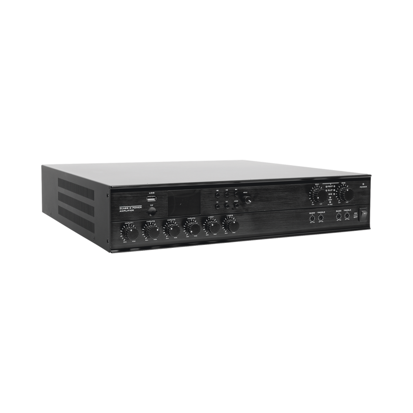 Amplificador Mezclador Matricial | 2 zonas | 240w por canal | 6 entradas | Receptor de medios
