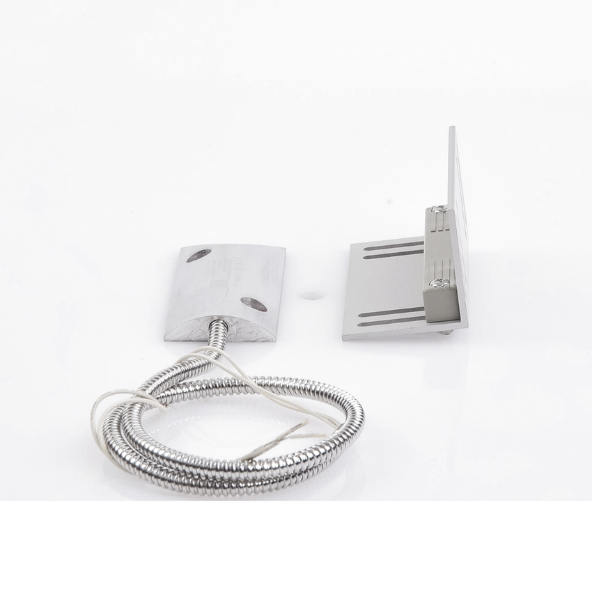 Contacto magnético para piso uso rudo con 55cm de cable blindado / GAP 75mm / Placa de montaje de "L".