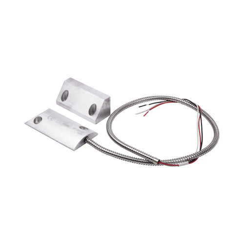 Contacto Magnético para Piso, Salida Dual NC/NA, GAP 65mm, Cubierta de Aluminio con 55cm de Cable Blindado