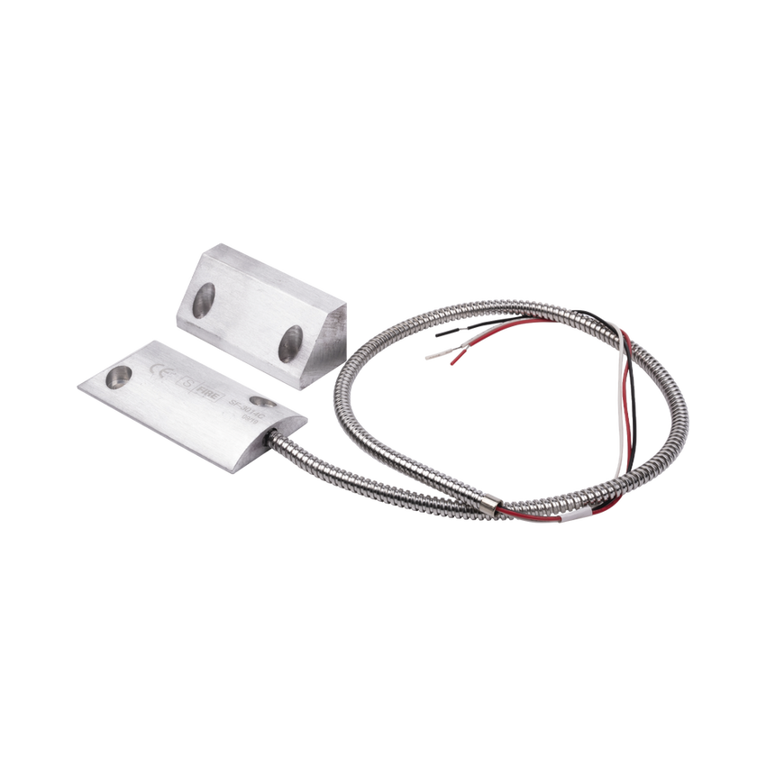 Contacto Magnético para Piso, Salida Dual NC/NA, GAP 65mm, Cubierta de Aluminio con 55cm de Cable Blindado