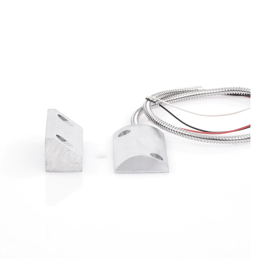 Contacto Magnético para Piso, Salida Dual NC/NA, GAP 65mm, Cubierta de Aluminio con 55cm de Cable Blindado