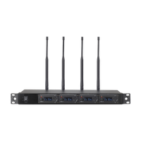 Receptor UHF para 4 micrófonos inalámbricos / Pantalla LCD de cristal liquido