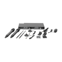 Kit de Microfonía inalámbrico | 2 Micrófonos de mano | Receptor UHF | Pantalla LCD | 200 Canales | Gran cobertura