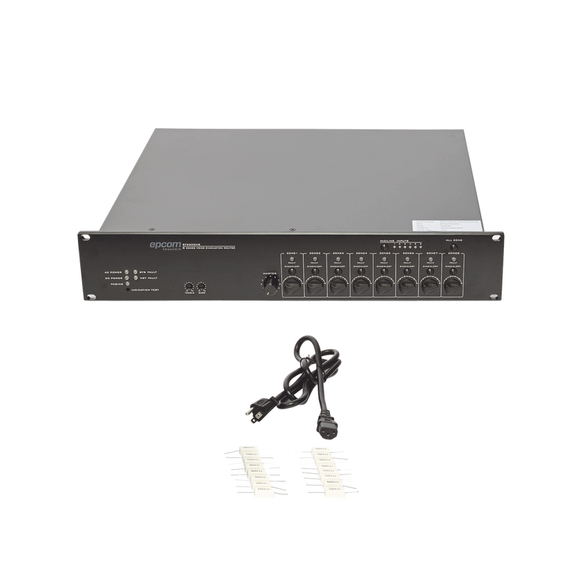 Controlador de Extensión de Evacuación de Voz | 8 Zonas | 500W | Soporta Máx. 19 SF6200MS en Cascada