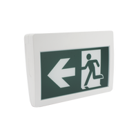Letrero LED de Señalización de salida "Hombre Corriendo"/ Alto brillo / Uso en pared, lateral o techo / Batería de Respaldo Incluida con hasta 120 minutos de duracion