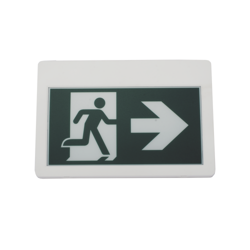 Letrero LED de Señalización de salida "Hombre Corriendo"/ Alto brillo / Uso en pared, lateral o techo / Batería de Respaldo Incluida con hasta 120 minutos de duracion