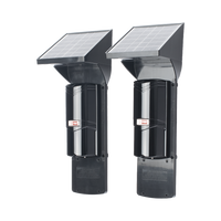 Detector fotoelectrico con celda solar ; DE 2 RAYOS; alcance exterior 60 m / interior 120 m, 4 frecuencias / Para ambientes donde no hay electricidad