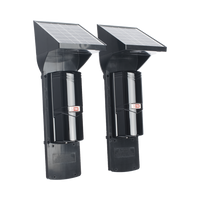 Detector fotoelectrico con celda solar ; DE 2 RAYOS; alcance exterior 60 m / interior 120 m, 4 frecuencias / Para ambientes donde no hay electricidad