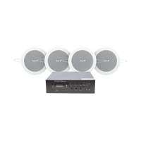 KIT de Amplificador de 120W para Escritorio | 4 Altavoces de Plafón de 4in | 3 - 6W | Sistema 70/100V