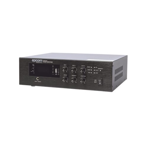 Mini Amplificador de Audio Mezclador | 240W RMS | Sistema 70/100V | MP3 | Tuner | Bluetooth | Musica ambiental y Voceo